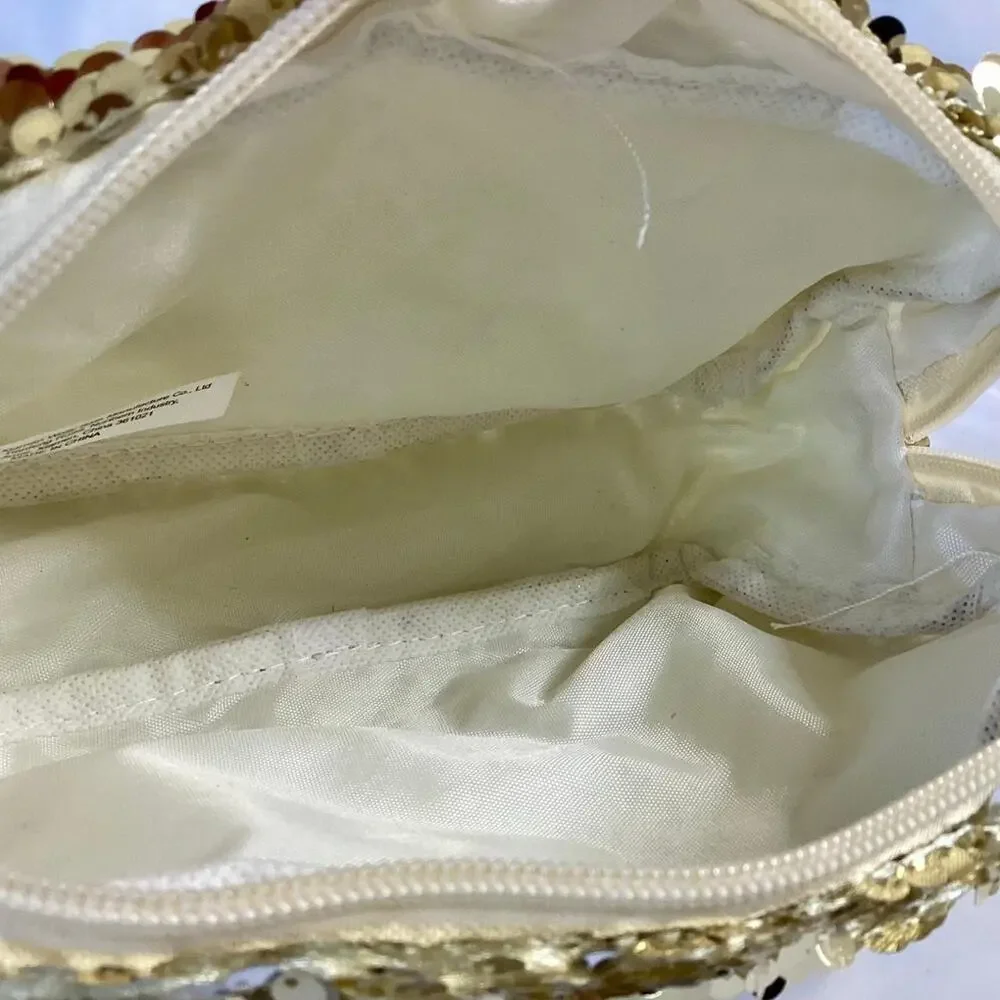 Gold Sequins Makeup Zip Pouch